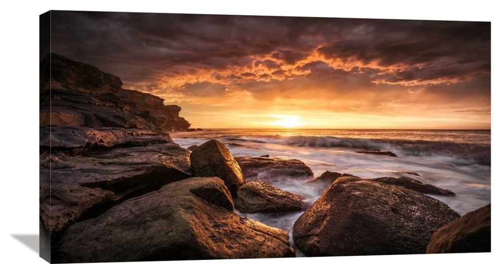 "Cape Solander" Stretched Canvas Giclee by Grant Galbraith, 36x20"