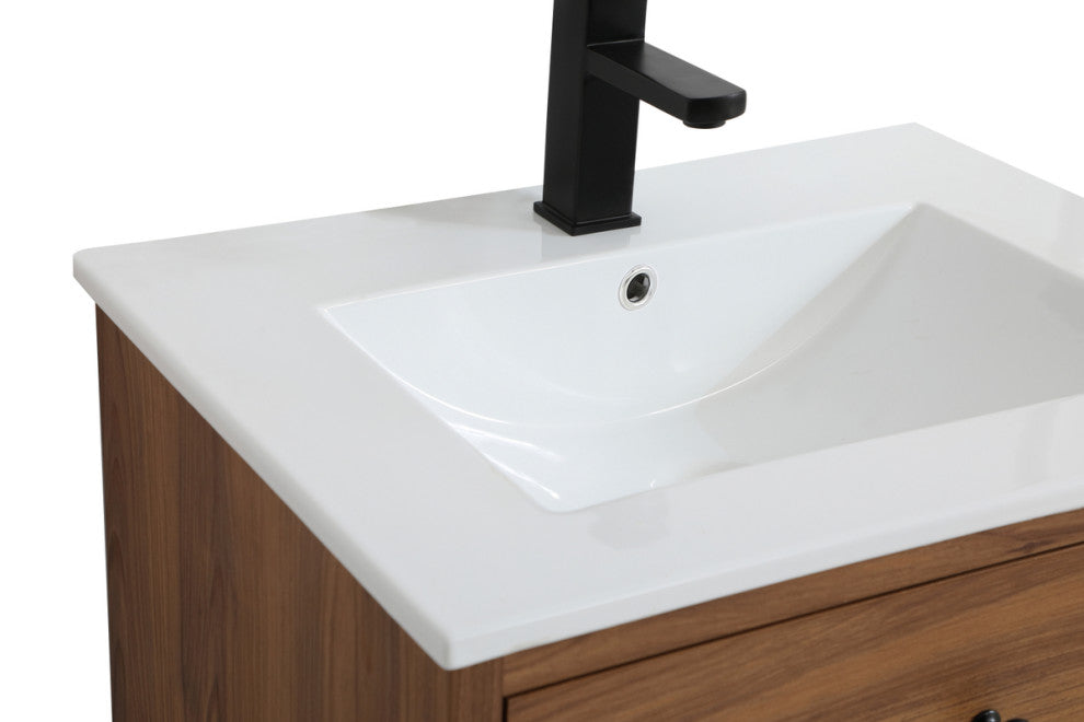 Beatrice 24" Bathroom Vanity, Walnut Brown