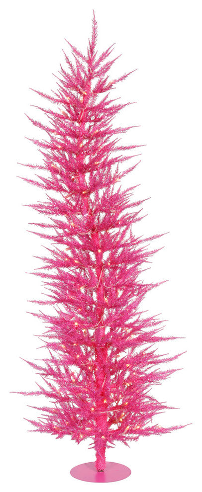 Vickerman 4'x19" Laser Christmas Tree, Dura-Lit 608 Tips, 70 Pink, Pink, LED