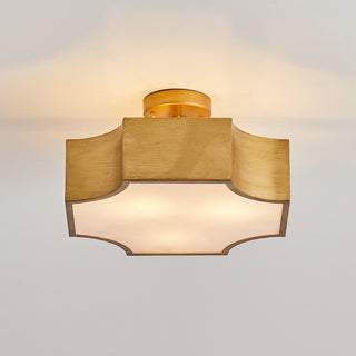 3-Light Modern Gold Semi-Flush Mount Lighting