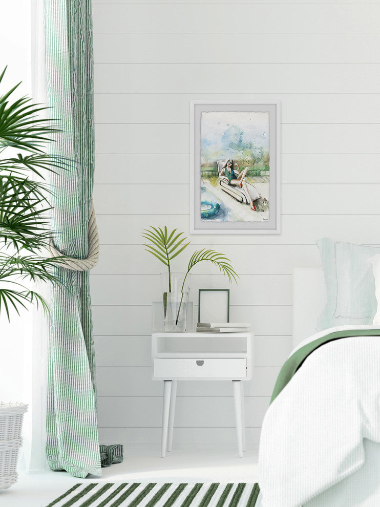 "Chillin' and Sun Bathin'" Framed Painting Print, 30"x45"