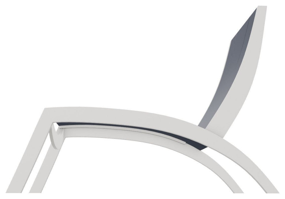 Dune Sling Stackable Outdoor Hydro-Lounge Chaise, Navy/Snow