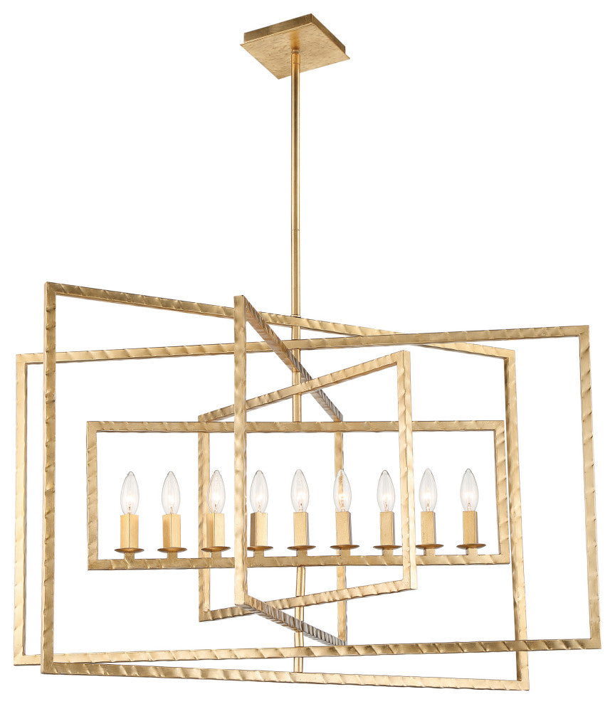 Crystorama Lighting Group 337 Capri 9 Light 39"W Wrought Iron - Antique Gold