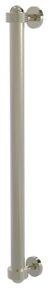 18" Refrigerator Pull With Groovy Accents, Polished Nickel