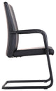 LeisureMod Evander Faux Leather Office Chair With Aluminum Frame, Black