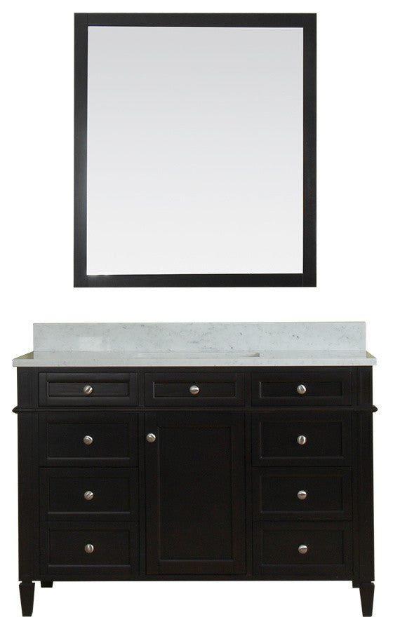Samantha 48" Bathroom Vanity With Carrera Marble Top