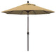 9' Bronze Push-Button Tilt Crank Aluminum Umbrella, Champagne Olefin
