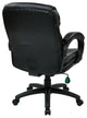 Mid Back Black Bonded Leather Executive Chair With Padded Arms