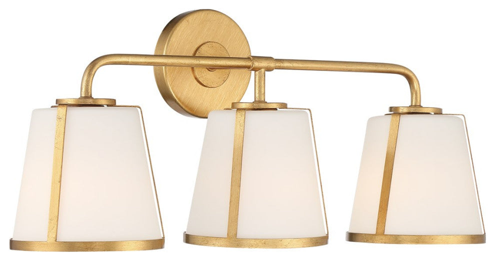 Crystorama Fulton 3 Light Bath Vanity FUL-913-GA, Antique Gold