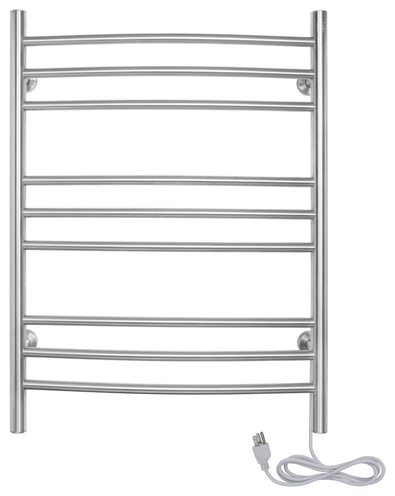 Riviera Towel Warmer, Brushed, Dual Connection, 9 Bars