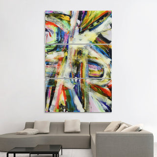 "Rock Star " Frameless Free Floating Tempered Glass Panel Graphic Wall Art Set