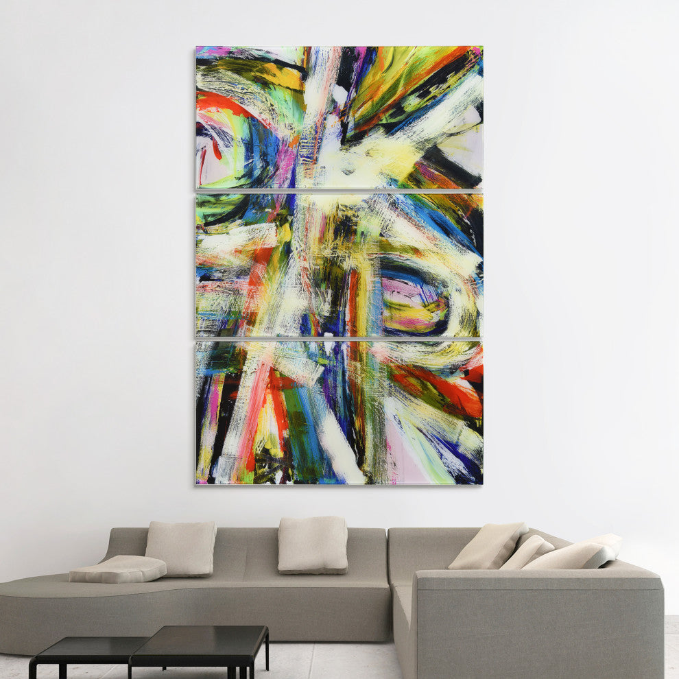 "Rock Star " Frameless Free Floating Tempered Glass Panel Graphic Wall Art Set
