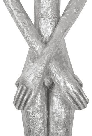 Skinny Female Wall Art, Resin, Silver Leaf