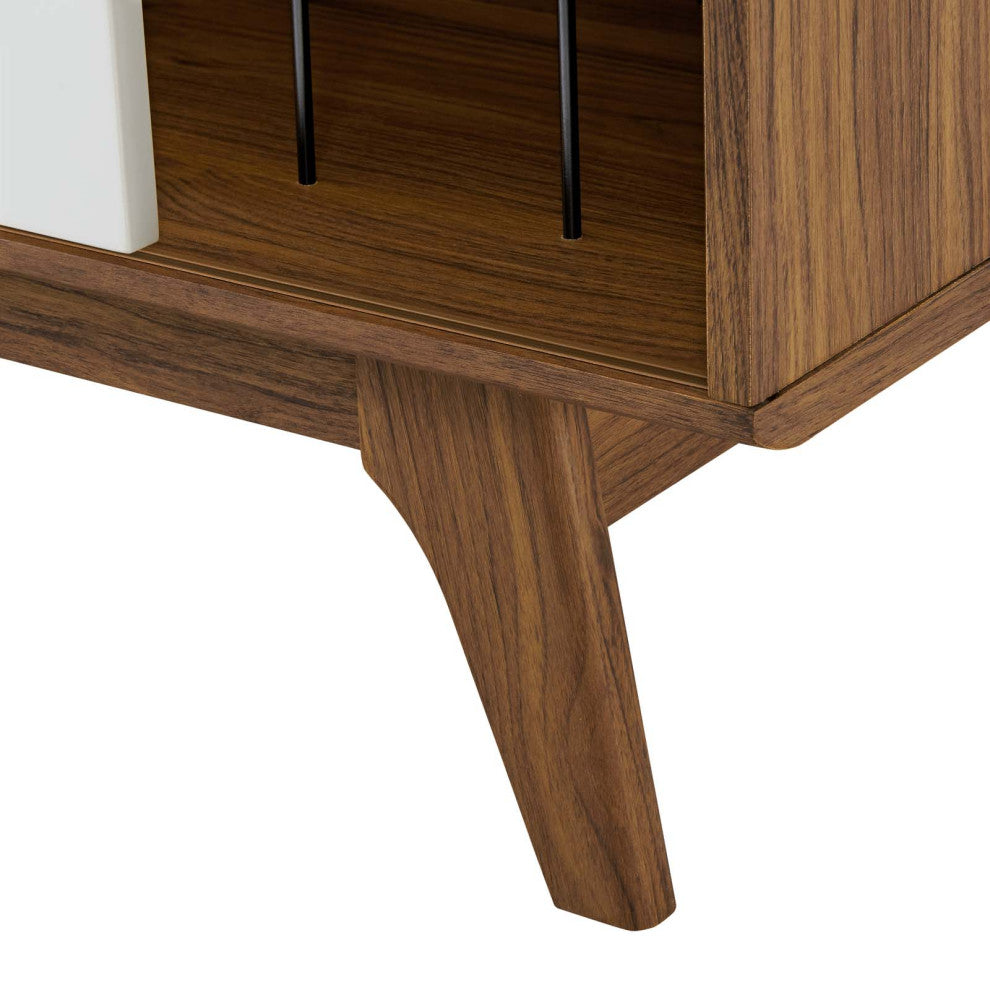 Envision Vinyl Record Display Stand Walnut White
