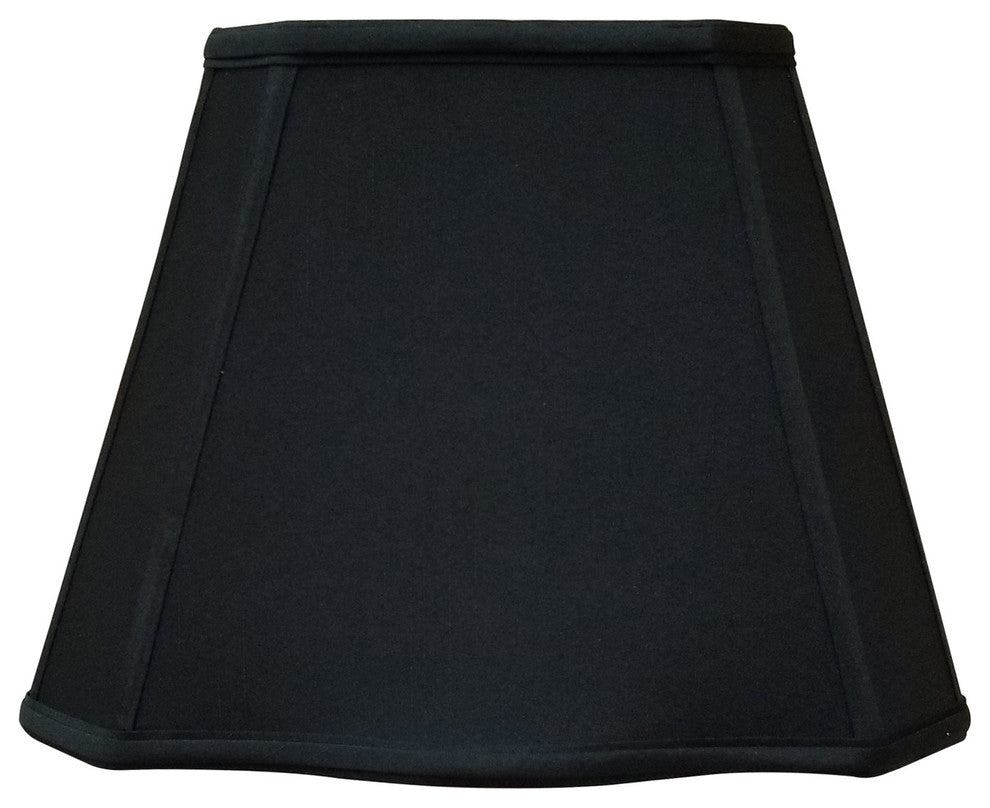 Fancy Bottom Rectangle Basic Lampshade, Black, 12.25"