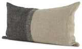 Black and Gray Two Tone Lumbar Pillow Cover