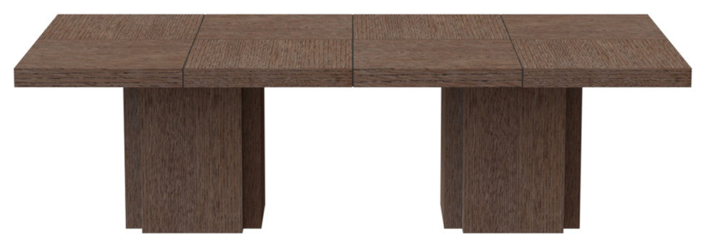 Contemporary Thick Large Wood Dining Table, Chocolate Wood