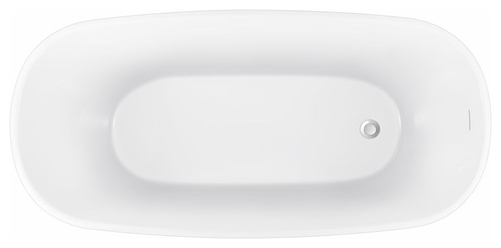 GivingTree 59 in. Acrylic Freestanding Bathtub in Matte Black Soaking Tub