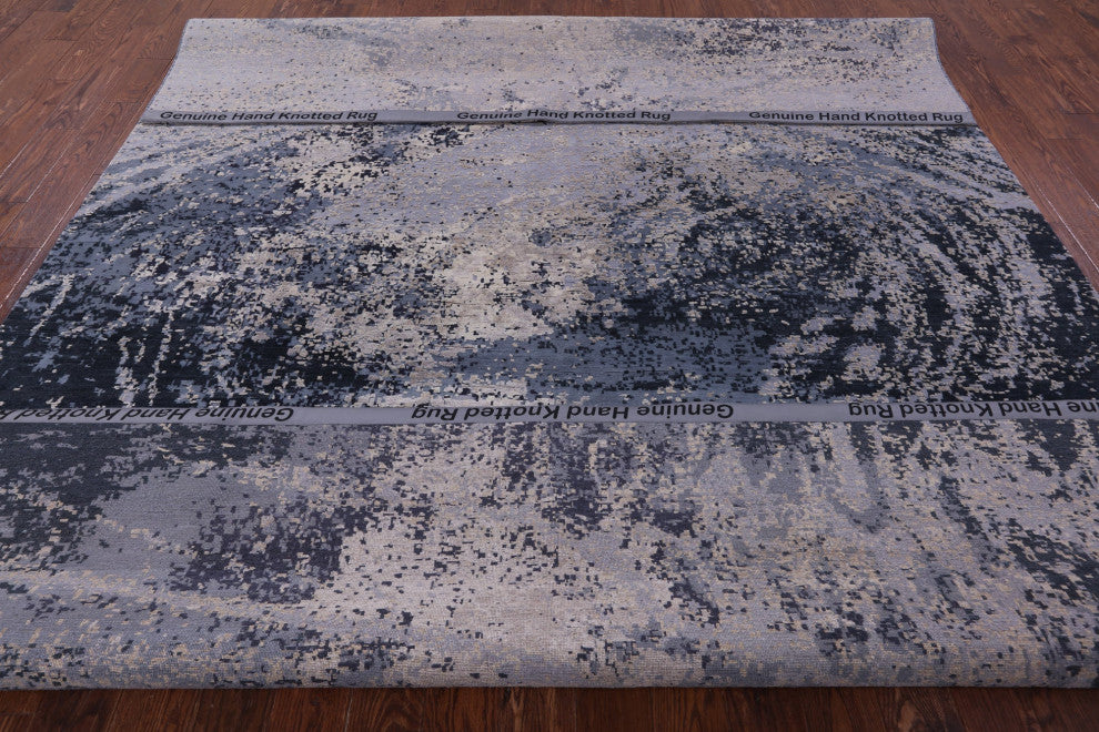 Wool & Silk Abstract Handmade Rug 8' 11" X 11' 11" - Q13073
