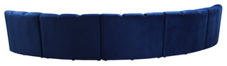 Infinity Channel Tufted Velvet Modular Chair, Navy, 5 Piece