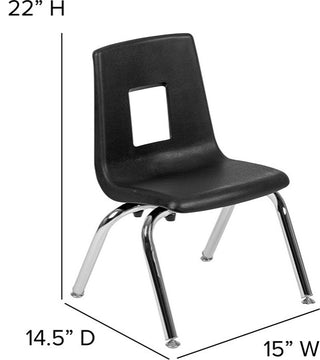 47.5" Circle Wave Activity Table Set with 12" Student Stack Chairs, Oak