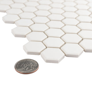 Gotham 1" Hex White Porcelain Floor and Wall Tile