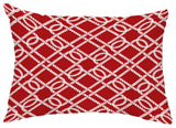 Know the Ropes 14"x20" Decorative Nautical Outdoor Pillow, Red