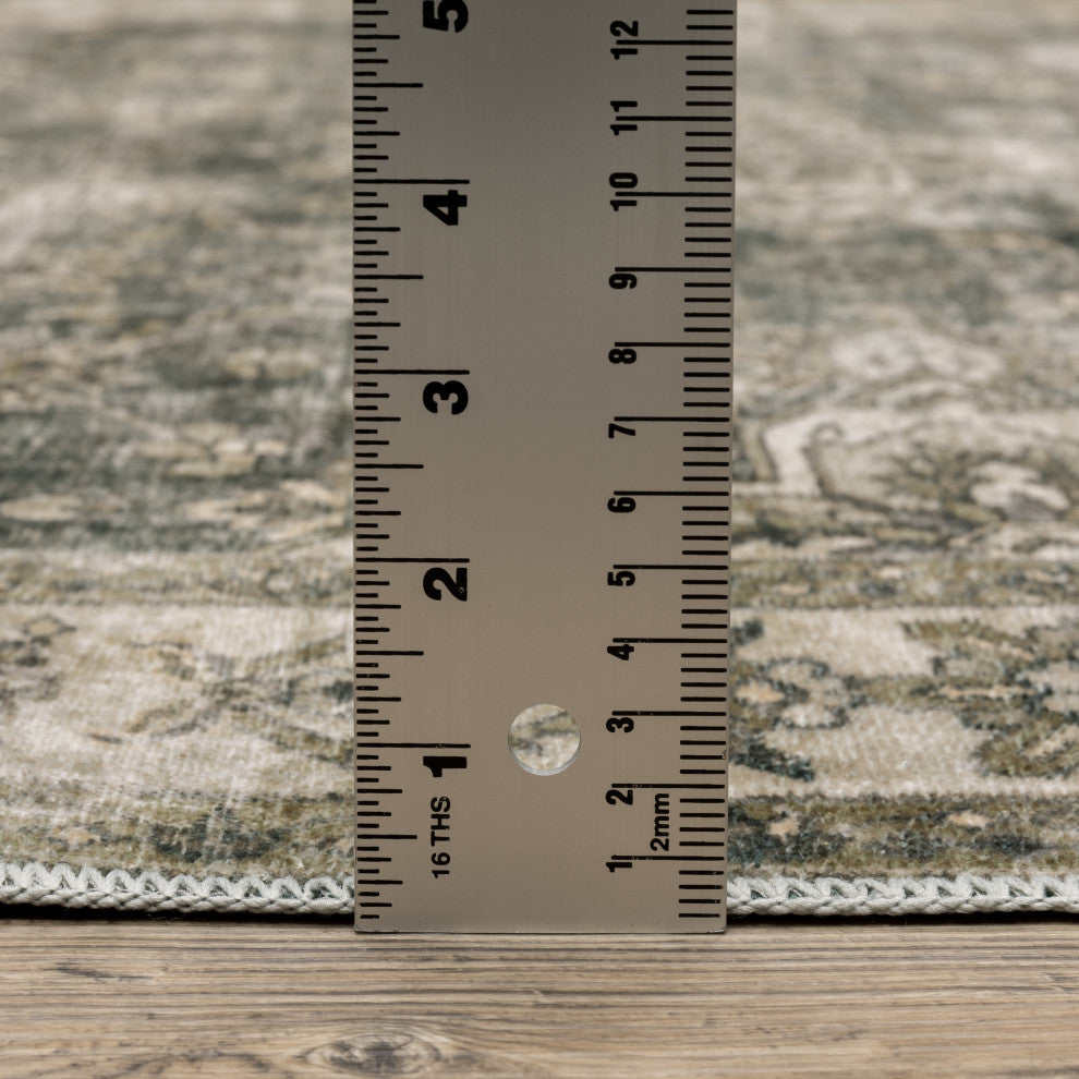 Malibu Mal04 Green/Beige 5' x 7' Rug