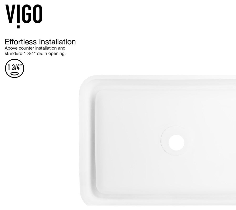 Petunia 23"L x 16"W MatteStone Vessel Sink and Cornelius Wall Mount Faucet Set