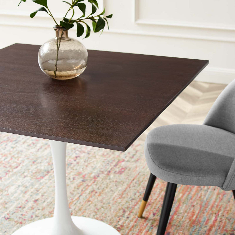Lippa 36" Square Dining Table White Cherry Walnut
