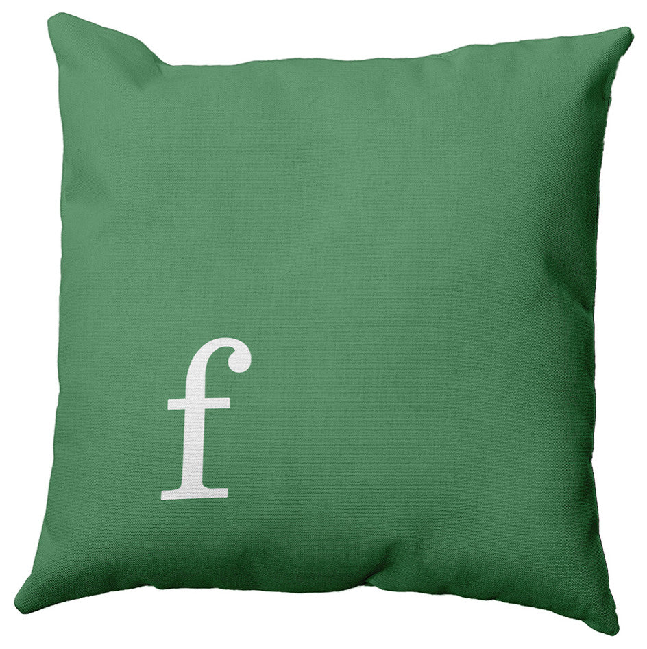 16"x16" Modern Monogram Decorative Throw Pillow, Sage