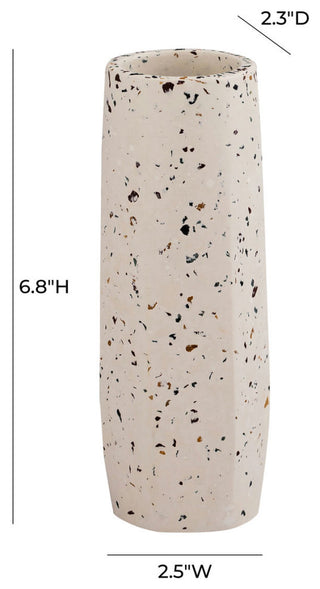 TOV Furniture Terrazzo White Vase - Small Skinny