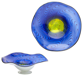 Cyan Design Large Art Glass Bowl, Cobalt Blue