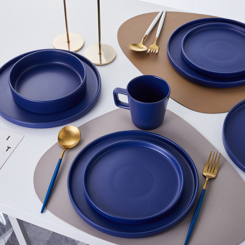 Stone Lain Cleo Stoneware 32 Piece Dinnerware Set, Blue