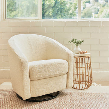 Madison Swivel Glider, Ivory Boucle