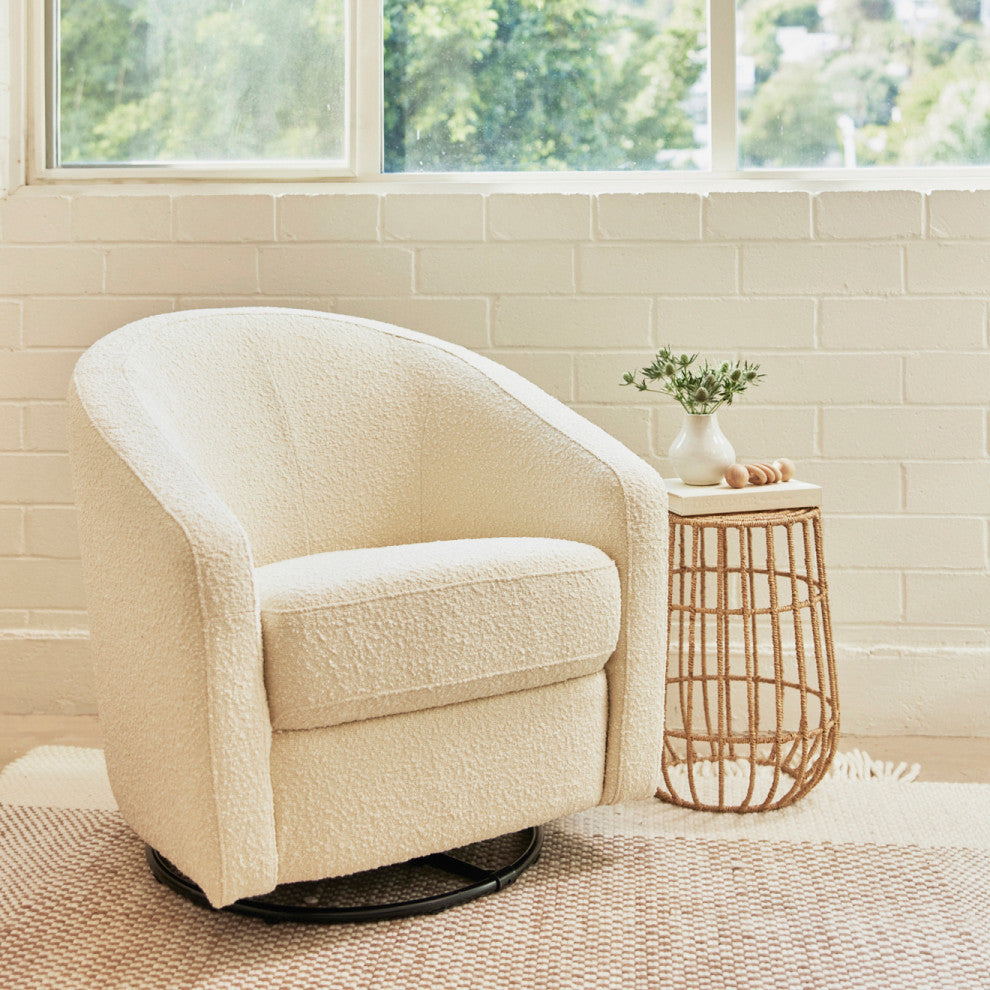 Madison Swivel Glider, Ivory Boucle