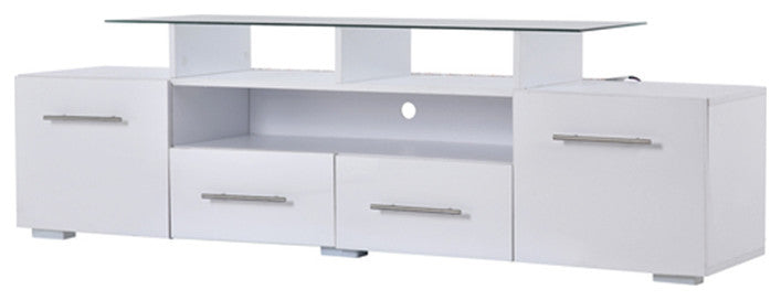Universal Entertainment Center white modern TV benches