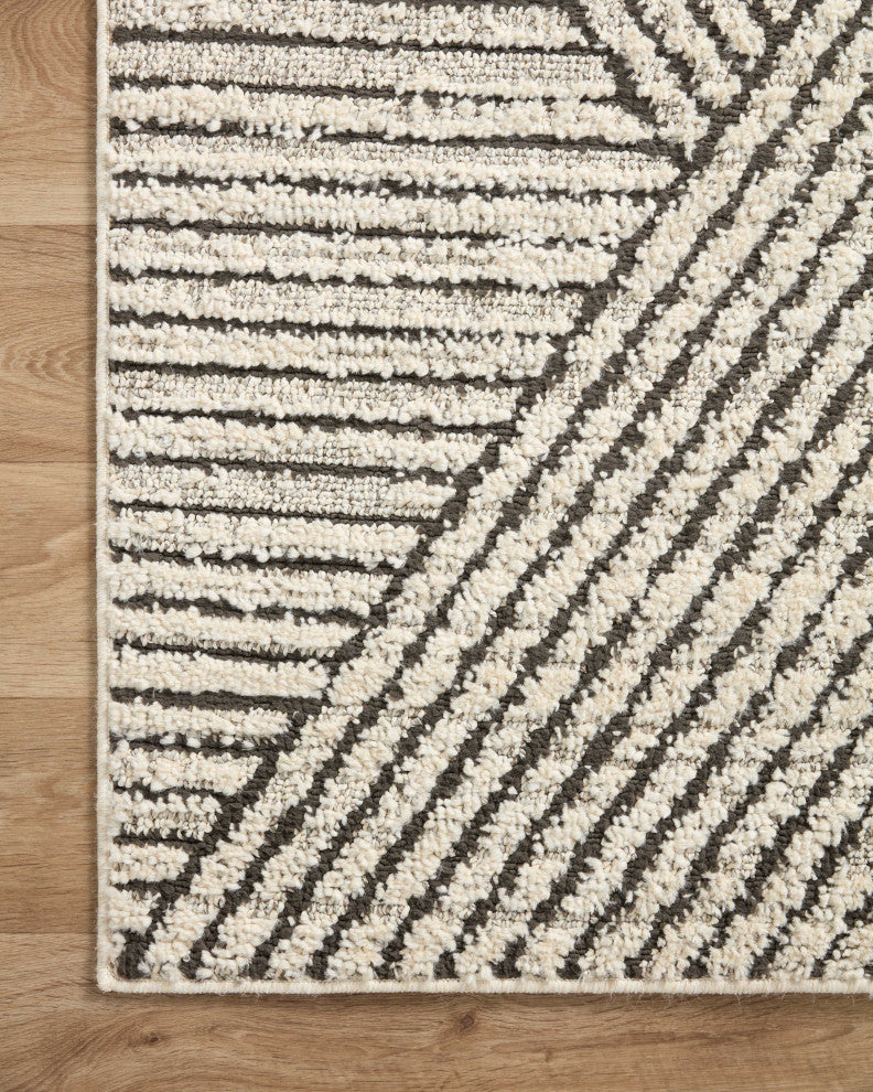 Loloi II Fabian Charcoal/Ivory 18"x18" Sample Rug