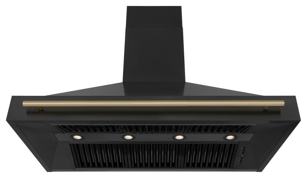 ZLINE 48" Black Stainless Range Hood with Champagne Bronze (BS655-48-CB)