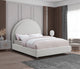Milo Velvet Upholstered Bed, Cream, Queen