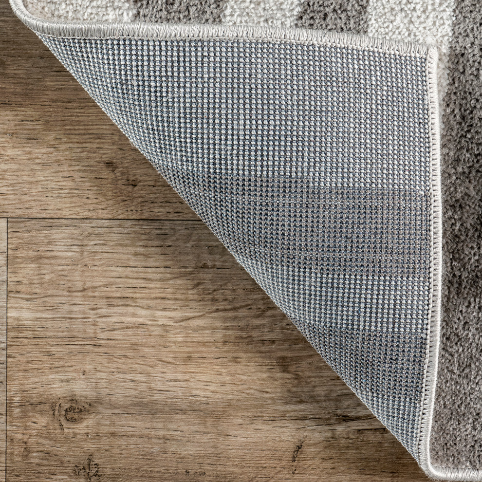 Nuloom Sena Modern Rainbow Area Rug, Light Grey 4'3"x6'