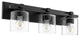 Quorum 5369-3-269 Three Light Vanity, Black w ClearSeeded Finish