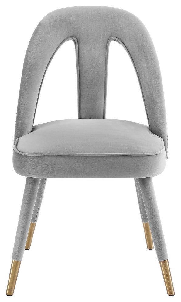 Petra Light Grey Velvet Side Chair