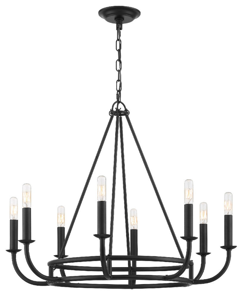 Bailey 8 Light Chandelier in Matte Black