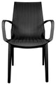 Kent Modern Stackable Outdoor Dining Arm Chair Set of 4, Black