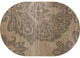 Bastille Large Damask Beige 5'3"x7'7" Oval Area Rug