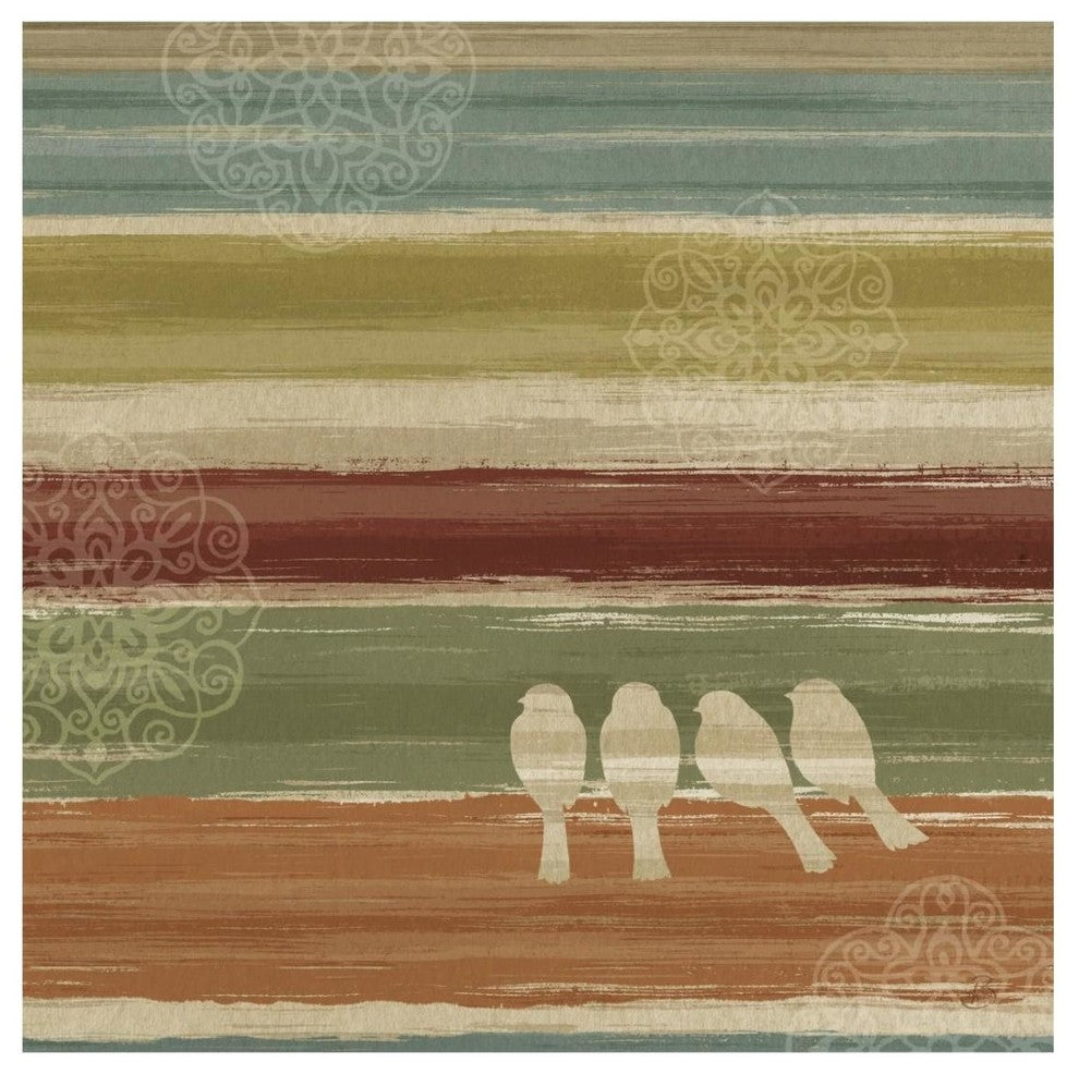 "Mumbai Rainbow Birds III" Digital Paper Print by Daphne Brissonnet, 26"x26"
