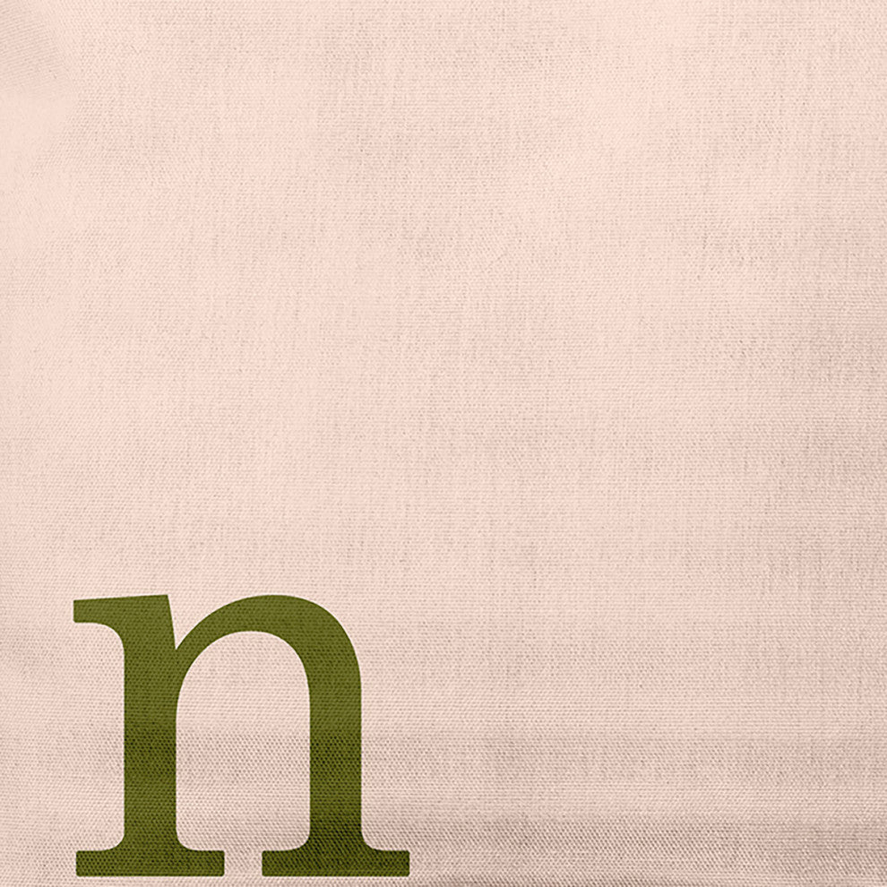 20"x20" Modern Monogram Decorative Throw Pillow, Olive