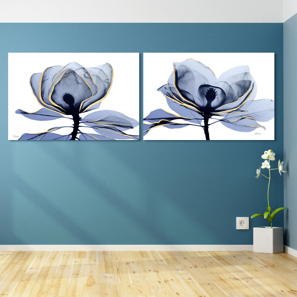"Golden Midnight 1 & 2" Frameless Floating Panel Graphic Wall Art, 32"x48"