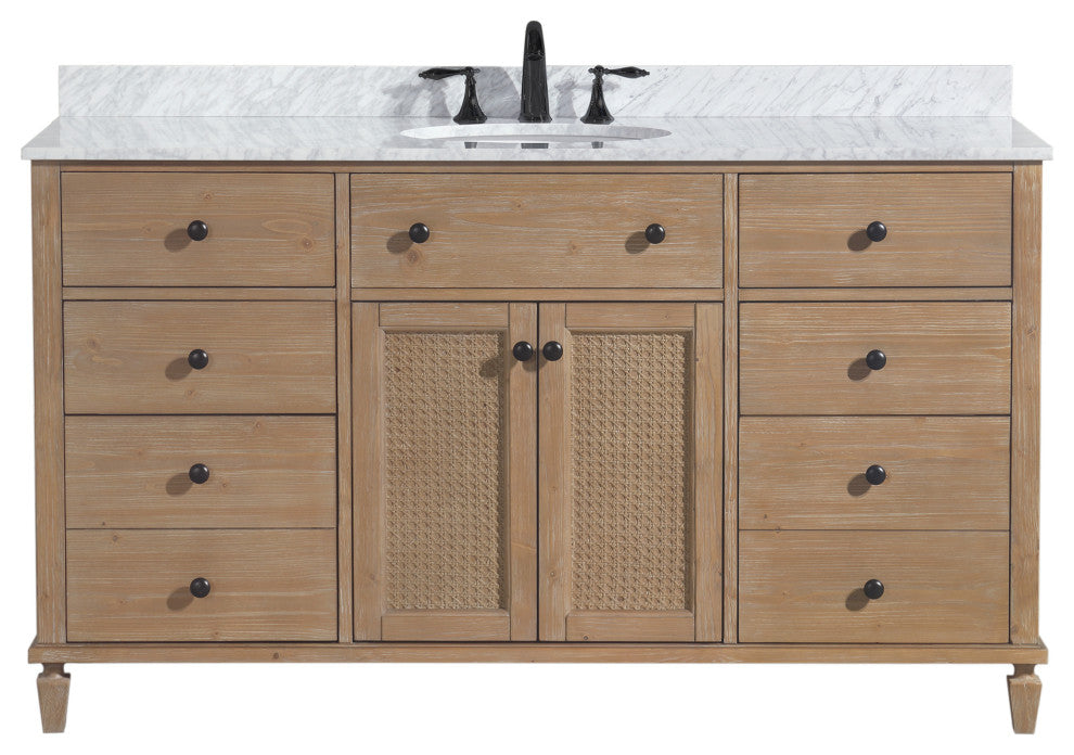 Ari Kitchen and Bath Annie 60" Single Bath Vanity Weathered Fir
